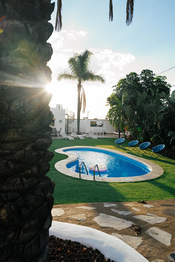 Fiber Glass Pool in a Patio in Miami, Florida